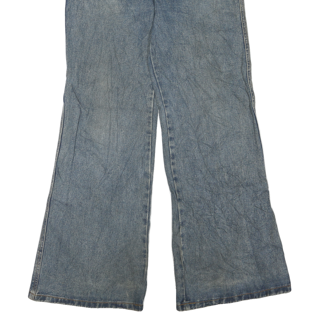 Womens Blue Regular Fit Wide-Leg Denim Jeans Cotton Blend W30 L29 Classic Style