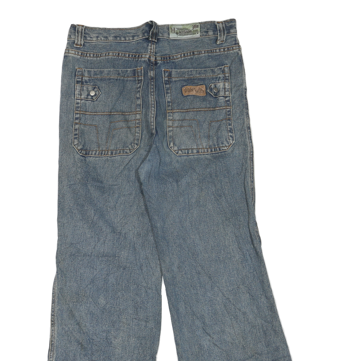 Womens Blue Regular Fit Wide-Leg Denim Jeans Cotton Blend W30 L29 Classic Style