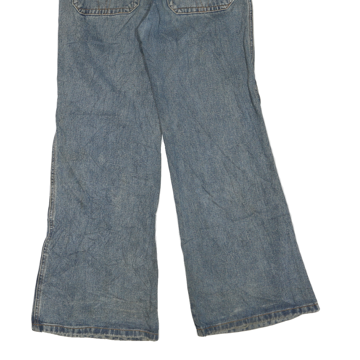 Womens Blue Regular Fit Wide-Leg Denim Jeans Cotton Blend W30 L29 Classic Style