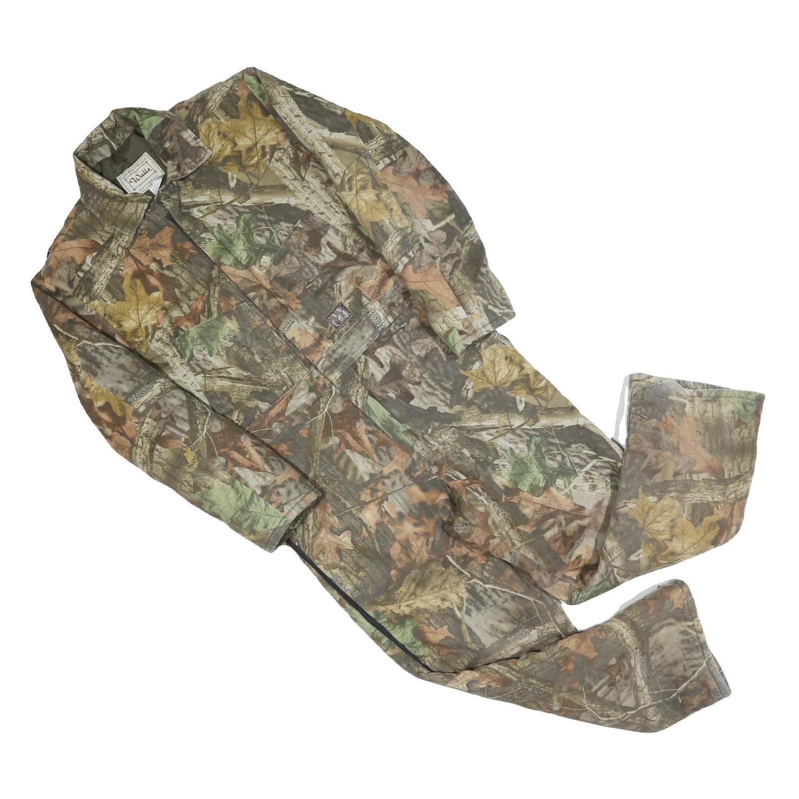 WALLS Mens Green & Brown Camouflage Cotton Blend Dungarees M W36 L26 Outdoor