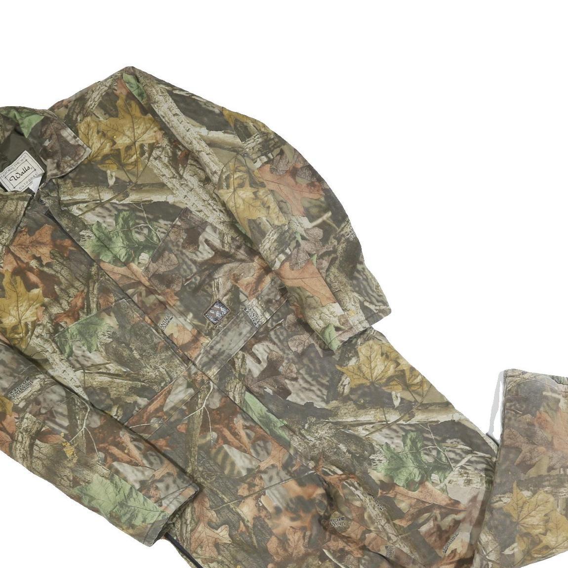 WALLS Mens Green & Brown Camouflage Cotton Blend Dungarees M W36 L26 Outdoor