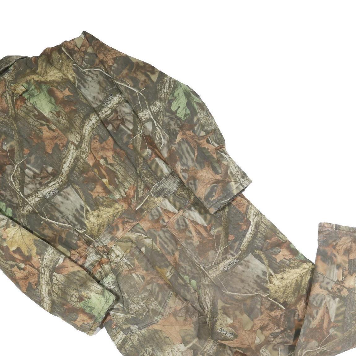 WALLS Mens Green & Brown Camouflage Cotton Blend Dungarees M W36 L26 Outdoor