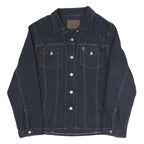 BIG STAR Womens Navy Blue Cotton Blend Button Jacket L Denim Plain Stylish