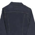 BIG STAR Womens Navy Blue Cotton Blend Button Jacket L Denim Plain Stylish