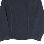 BIG STAR Womens Navy Blue Cotton Blend Button Jacket L Denim Plain Stylish