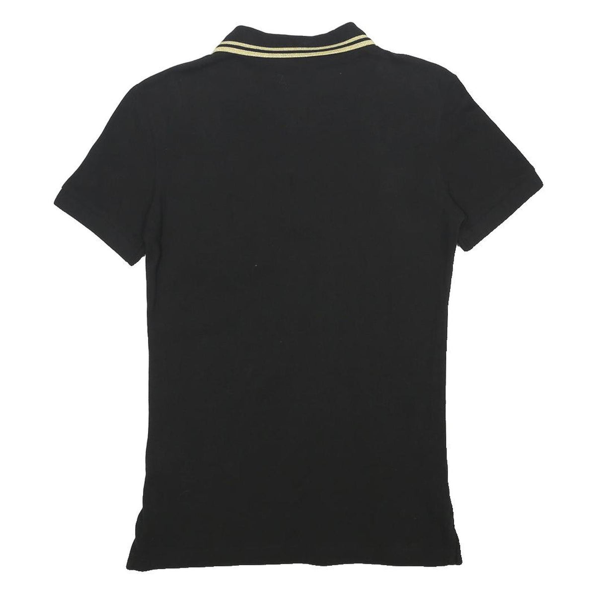 VERSACE JEANS Mens Black & Gold Short Sleeve Plain Polo Shirt XS VJ Logo