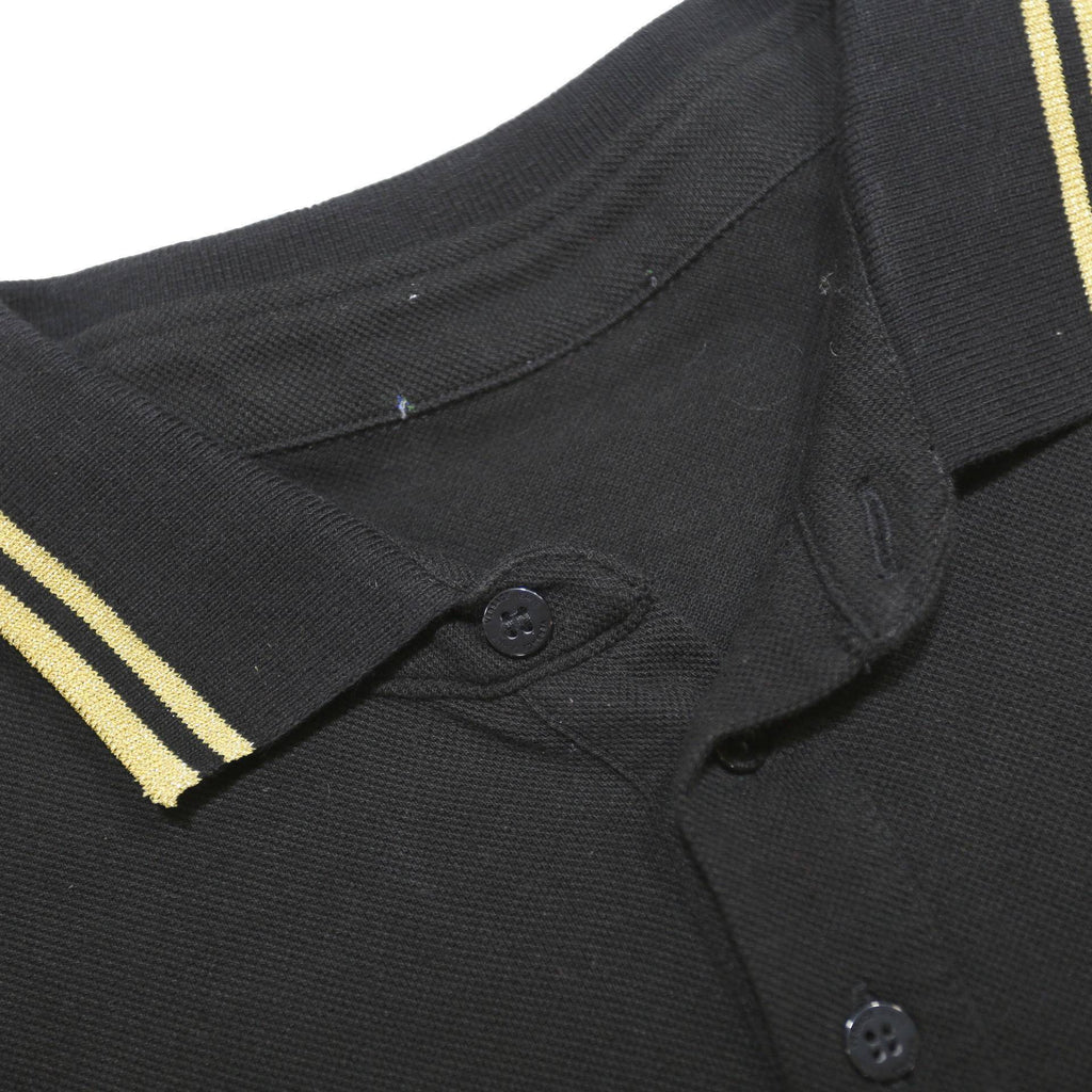VERSACE JEANS Mens Black & Gold Short Sleeve Plain Polo Shirt XS VJ Logo