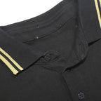 VERSACE JEANS Mens Black & Gold Short Sleeve Plain Polo Shirt XS VJ Logo