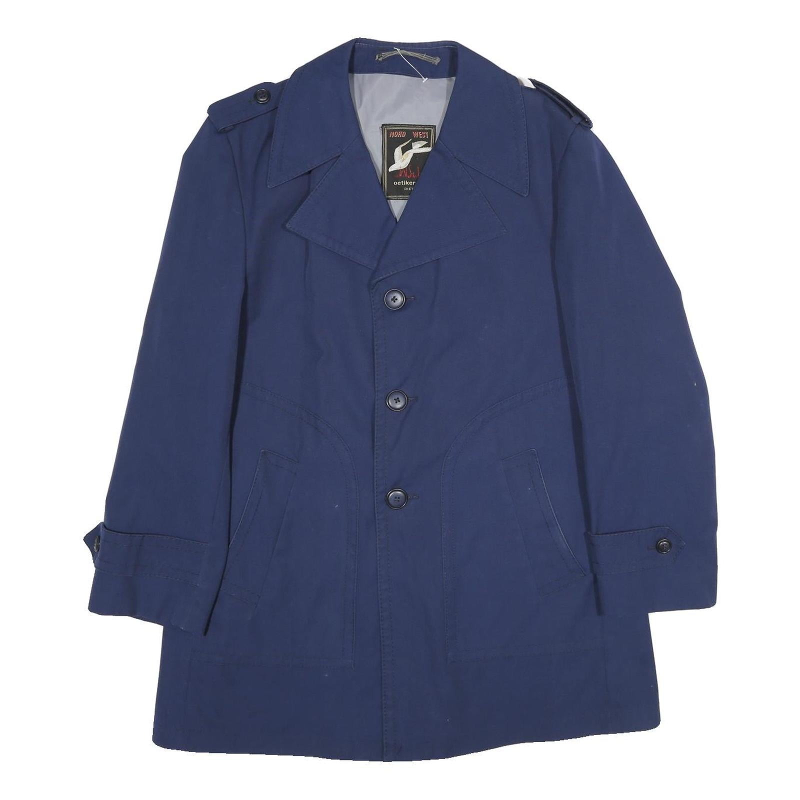 NORD WEST Mens Blue Classic Jacket M Polyester Blend Button Closure Formal