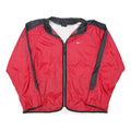 NIKE Womens Red & Black Plain Nylon Track Jacket UK 10 Zip Sportswear