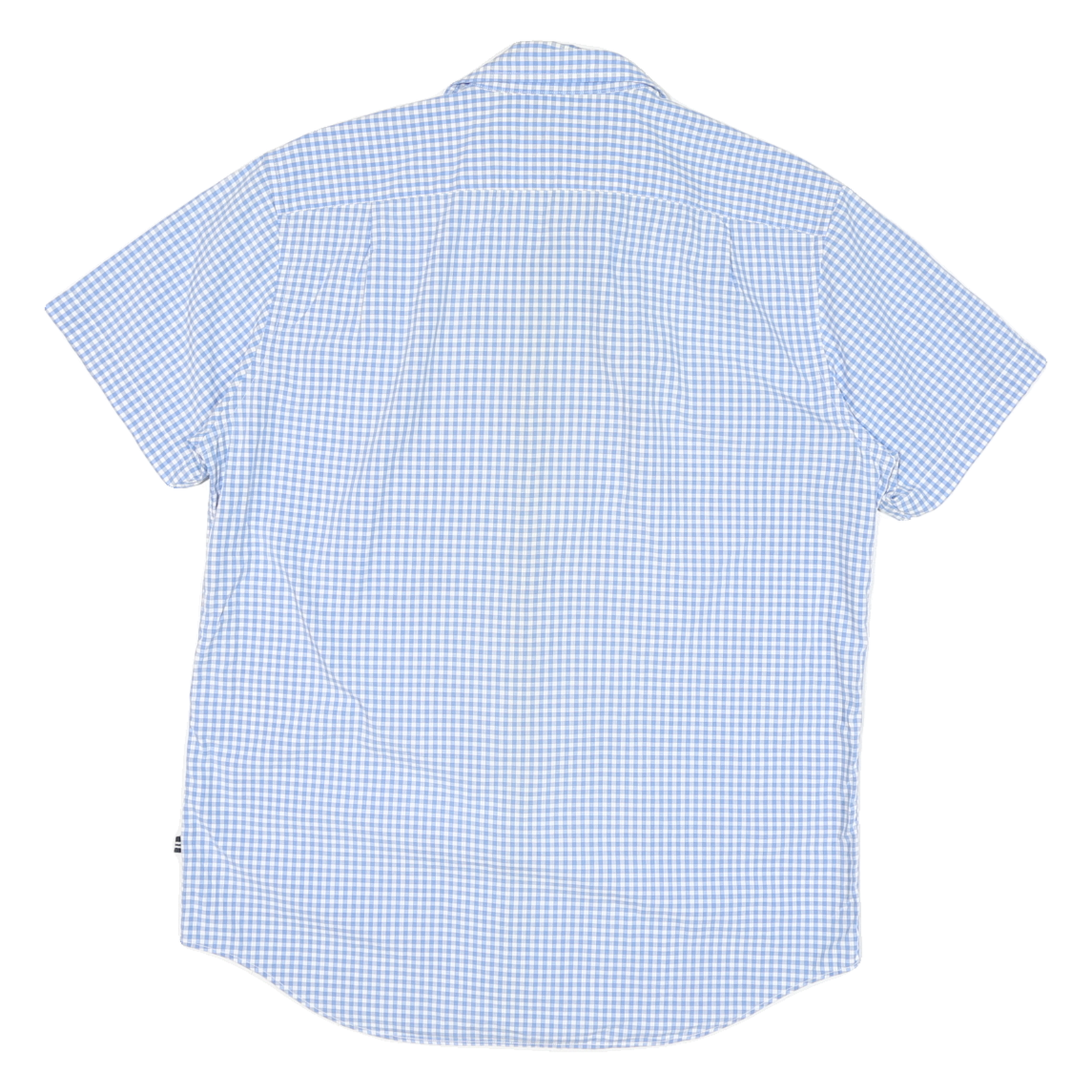 NAUTICA Mens Blue Check Short Sleeve Shirt M Cotton Blend Casual Summer