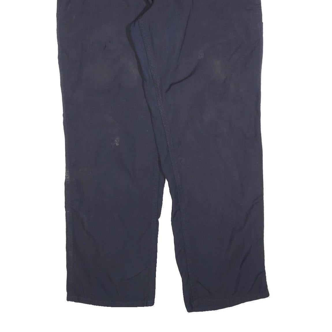 CARHARTT Mens Cotton Blend Navy Relaxed Straight Trousers W36 L32 Workwear