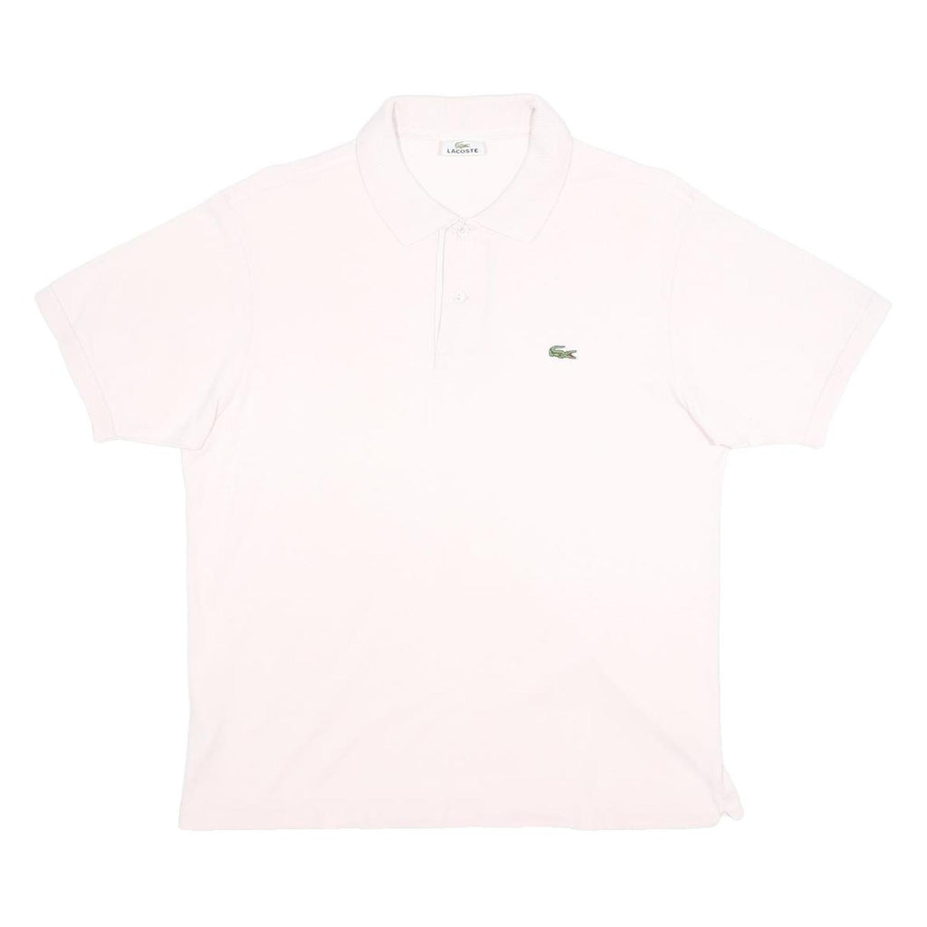 LACOSTE Mens White Short Sleeve Plain Polo Shirt M Classic Cotton