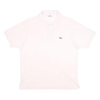 LACOSTE Mens White Short Sleeve Plain Polo Shirt M Classic Cotton