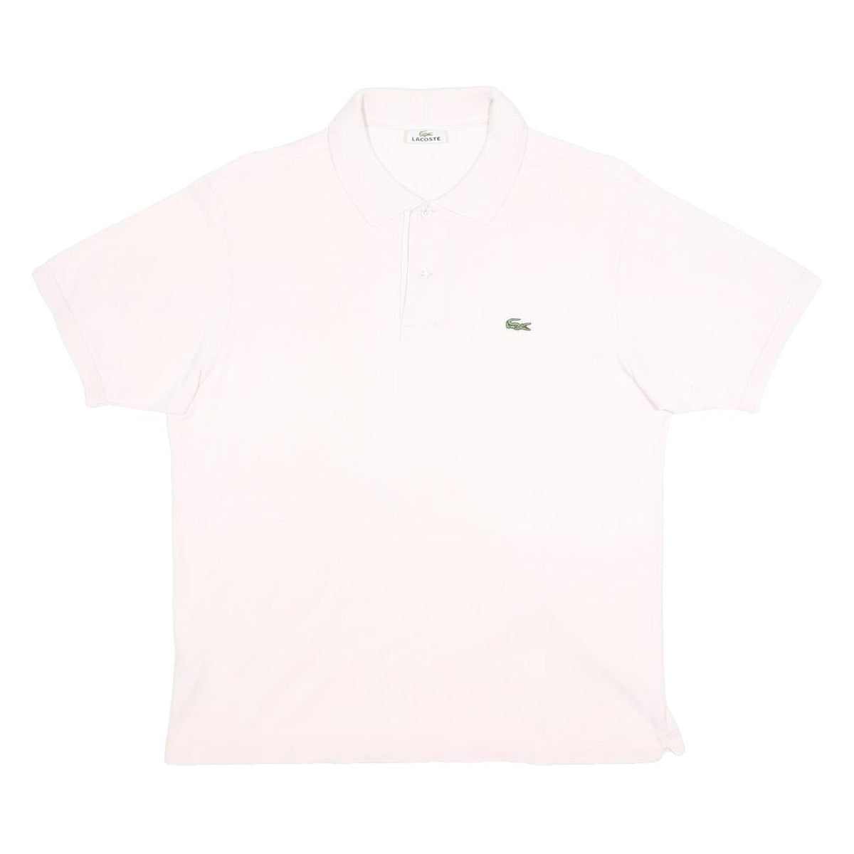 LACOSTE Mens White Short Sleeve Plain Polo Shirt M Classic Cotton