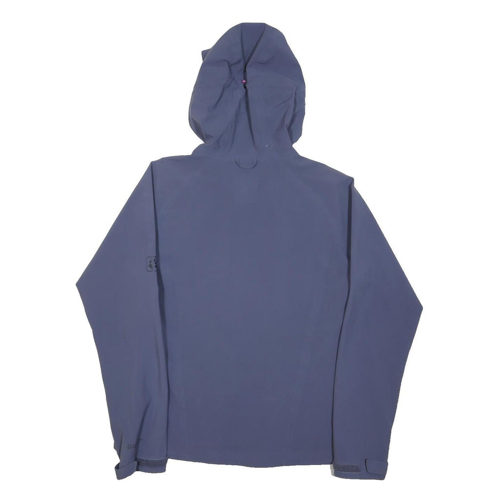 JACK WOLFSKIN Womens Blue Outdoor Jacket UK 10 Polyester Zip Hooded Plain