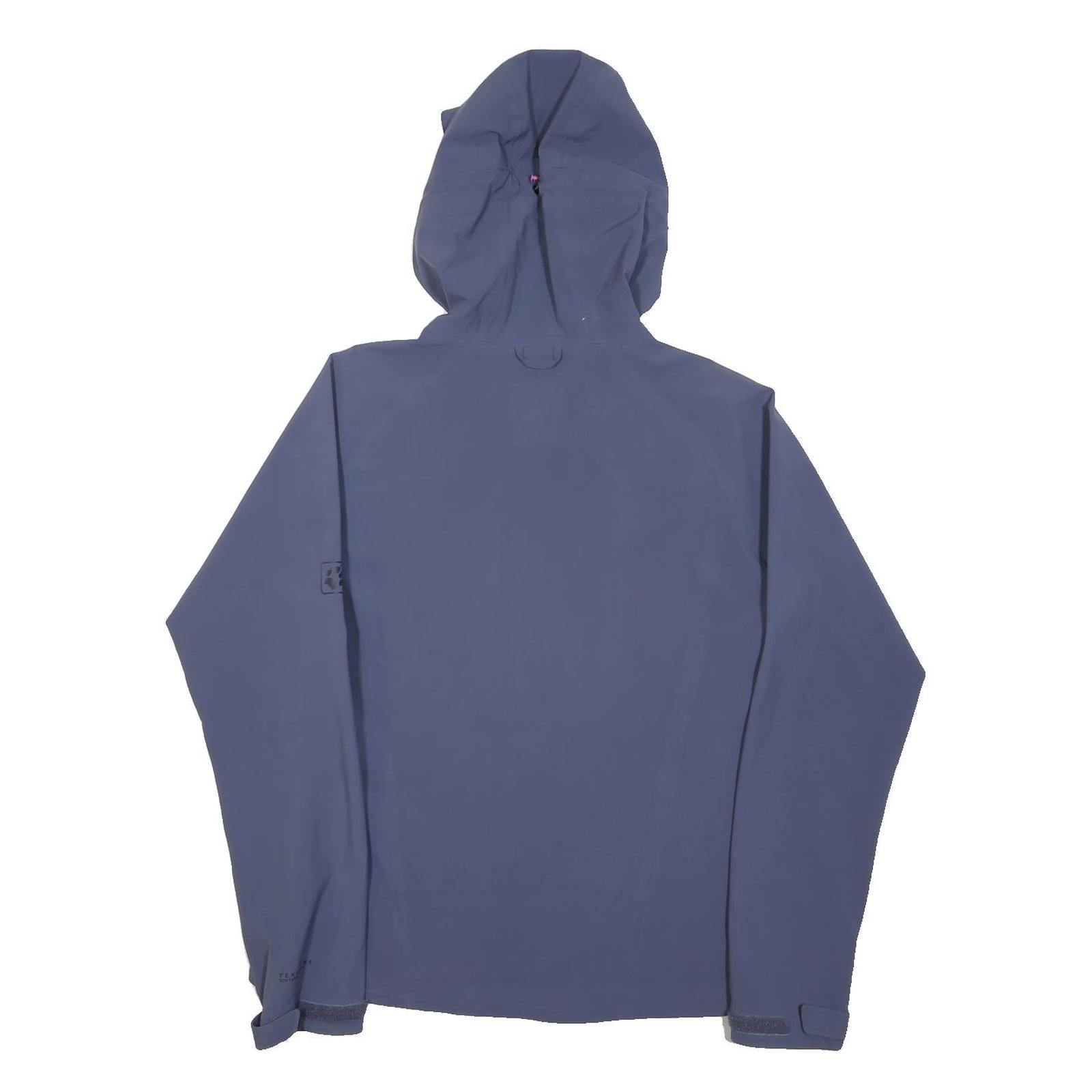 JACK WOLFSKIN Womens Blue Outdoor Jacket UK 10 Polyester Zip Hooded Plain