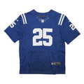 NIKE Mens Blue NFL Jersey 2XL Short Sleeve Crew Neck Mack Number 25 Sports