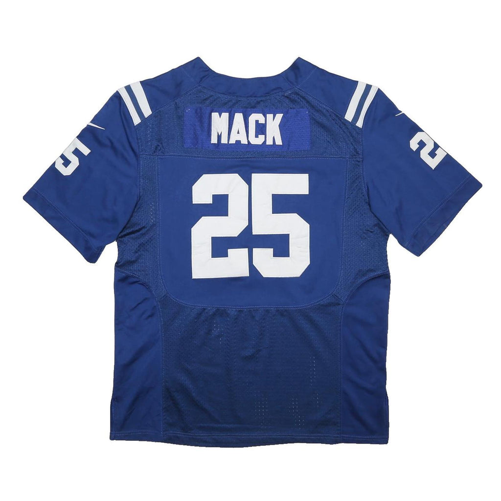 NIKE Mens Blue NFL Jersey 2XL Short Sleeve Crew Neck Mack Number 25 Sports