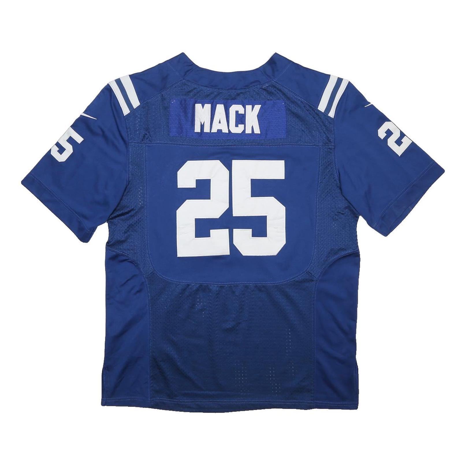 NIKE Mens Blue NFL Jersey 2XL Short Sleeve Crew Neck Mack Number 25 Sports