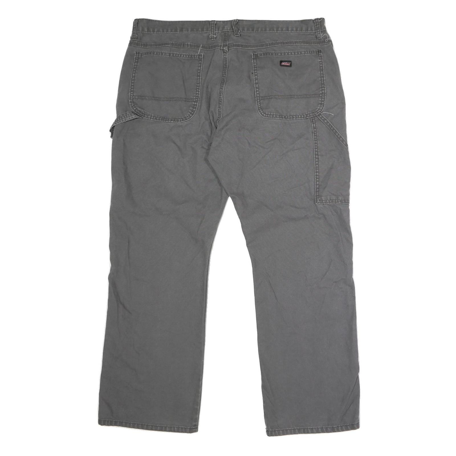 DICKIES Mens Grey Regular Fit Straight Cotton Blend Jeans W40 L27 Workwear