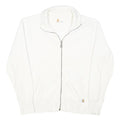 CARHARTT Womens White Cotton Blend Jacket UK 14 Zip Plain Casual Zip-Up