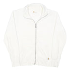CARHARTT Womens White Cotton Blend Jacket UK 14 Zip Plain Casual Zip-Up