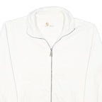 CARHARTT Womens White Cotton Blend Jacket UK 14 Zip Plain Casual Zip-Up