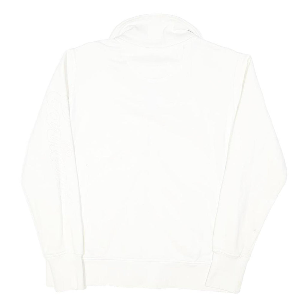 CARHARTT Womens White Cotton Blend Jacket UK 14 Zip Plain Casual Zip-Up