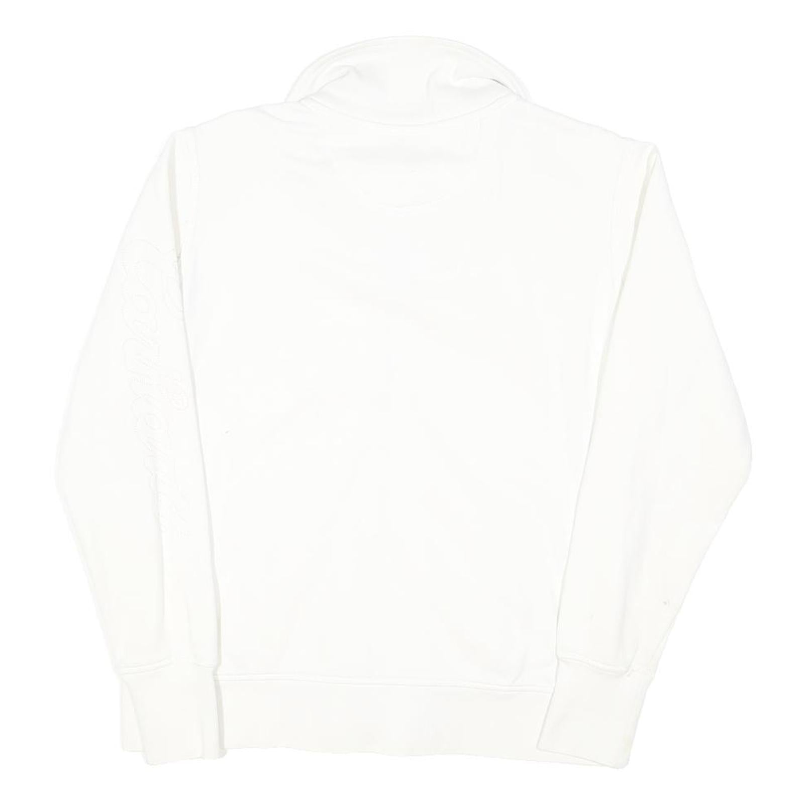CARHARTT Womens White Cotton Blend Jacket UK 14 Zip Plain Casual Zip-Up