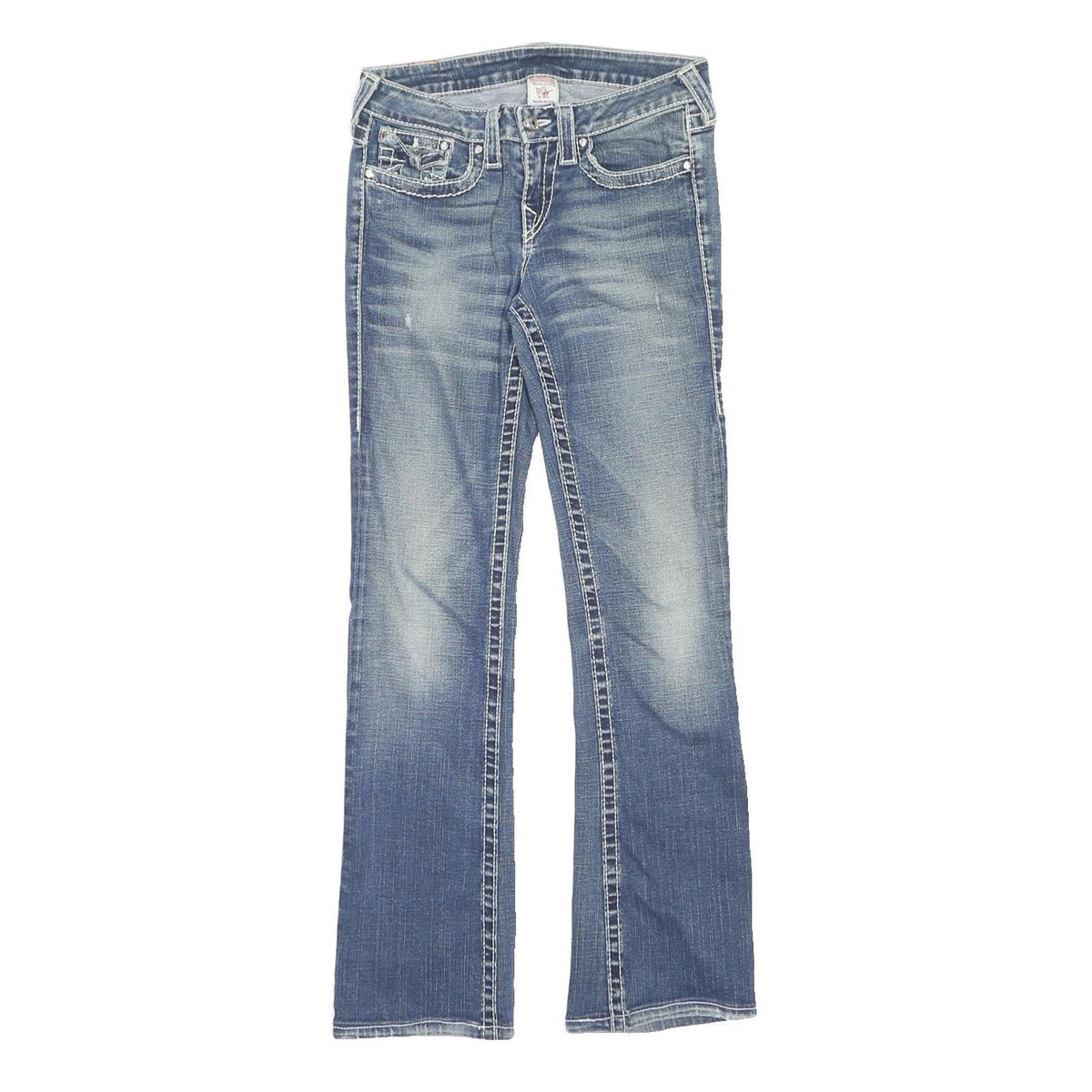TRUE RELIGION Womens Slim Blue Denim Medium Jeans W29 L31 Classic Cotton Blend