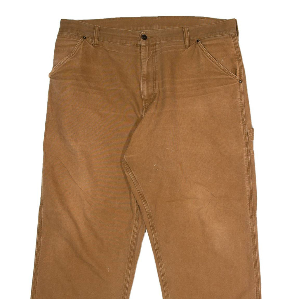 CARHARTT WIP Single Knee Carpenter Mens Canvas Trousers Brown Straight W38 L26