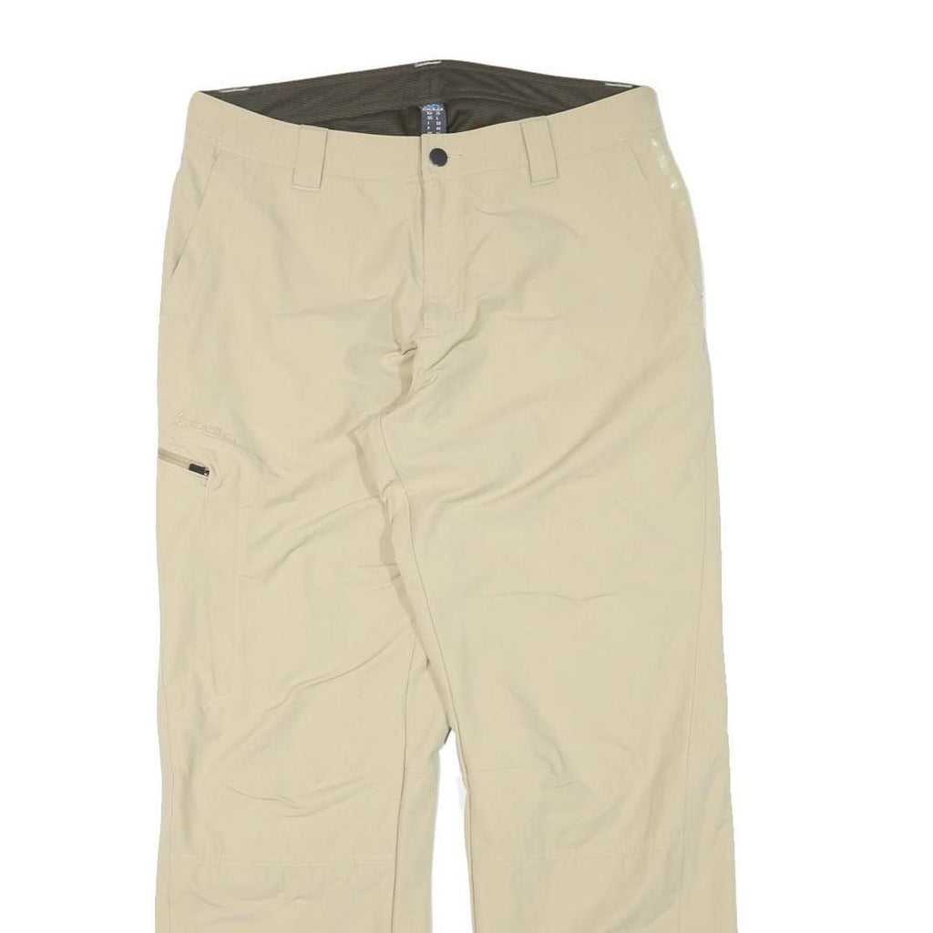 ODLO Mens Beige Polyester Blend Regular Leg Trousers W33 L30 Outdoor Active Wear