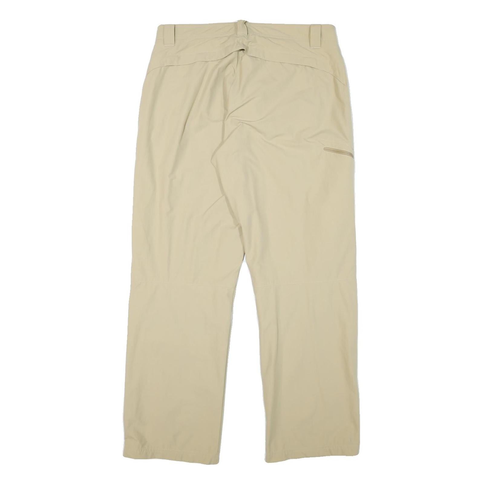 ODLO Mens Beige Polyester Blend Regular Leg Trousers W33 L30 Outdoor Active Wear