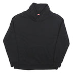 DKNY Womens Black Cotton Blend Pullover Sweatshirt S High Neck Logo
