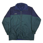 COLUMBIA Mens Blue & Green Zip Jacket M Polyester Reversible Outdoor