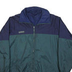 COLUMBIA Mens Blue & Green Zip Jacket M Polyester Reversible Outdoor