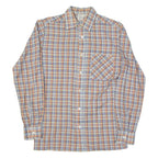 Mens Shirt Orange Check Long Sleeve S