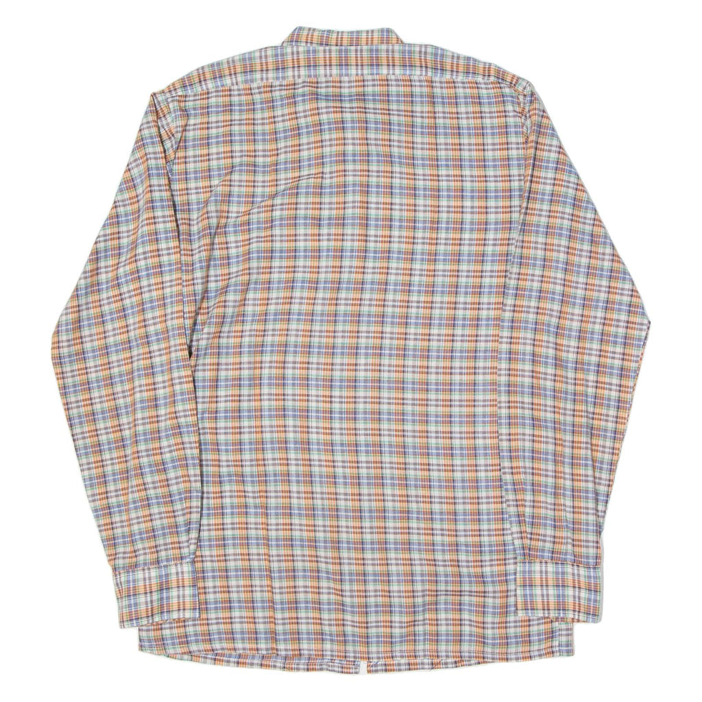 Mens Shirt Orange Check Long Sleeve S