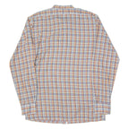 Mens Shirt Orange Check Long Sleeve S