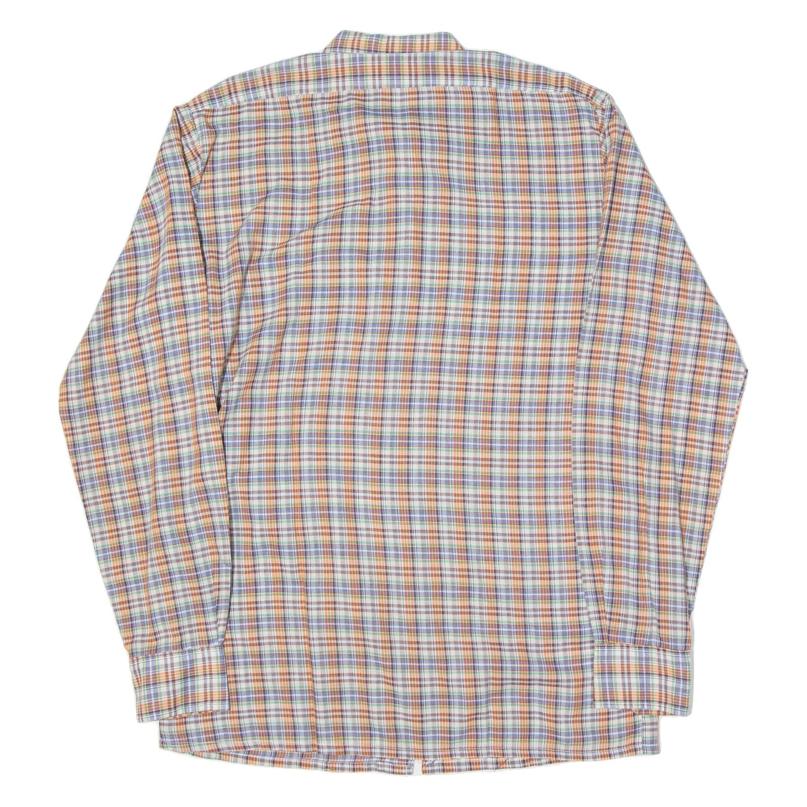 Mens Shirt Orange Check Long Sleeve S