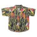 SANDRA INGRISH Bamboo Mens Hawaiian Shirt Black Crazy Pattern S