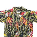 SANDRA INGRISH Bamboo Mens Hawaiian Shirt Black Crazy Pattern S