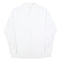 RESISTO Mens White & Grey Striped Shirt L Cotton Long Sleeve Formal Button