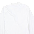 RESISTO Mens White & Grey Striped Shirt L Cotton Long Sleeve Formal Button