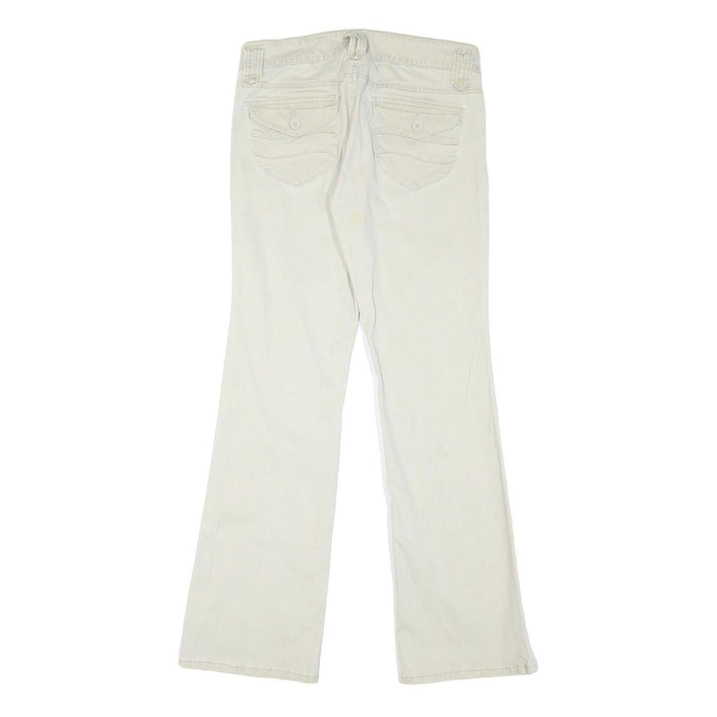 L.E.I Womens Regular Fit Cream Jeans Denim W32 L31 Zip Pocket Detail