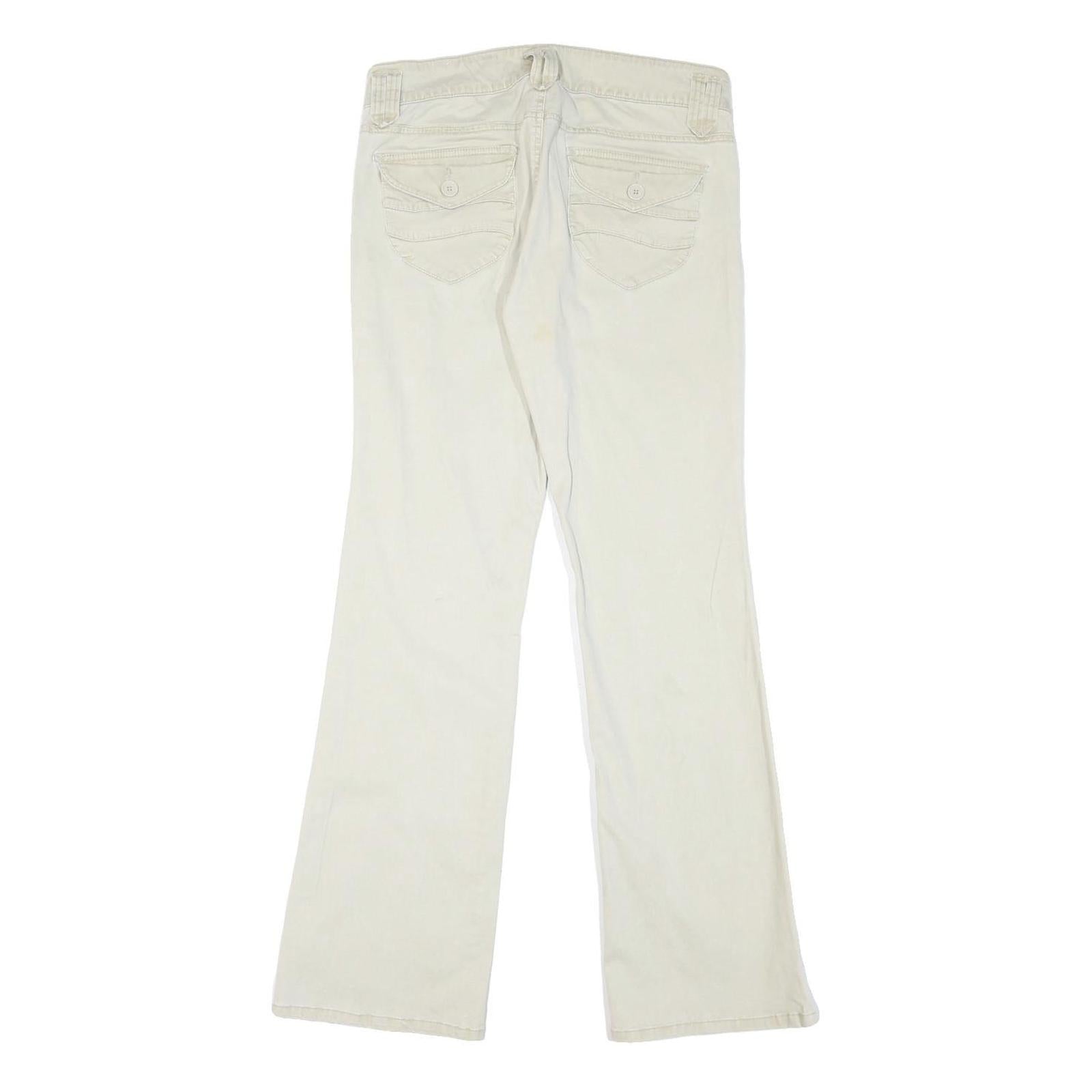 L.E.I Womens Regular Fit Cream Jeans Denim W32 L31 Zip Pocket Detail