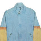 POOH JEANS Womens Blue & Yellow Cotton Blend Jacket M Casual Zip Closure Denim