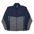 NIKE Mens Blue & Grey Zip Jacket S Cotton Blend Colourblock Casual Sportswear