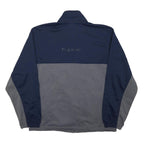 NIKE Mens Blue & Grey Zip Jacket S Cotton Blend Colourblock Casual Sportswear